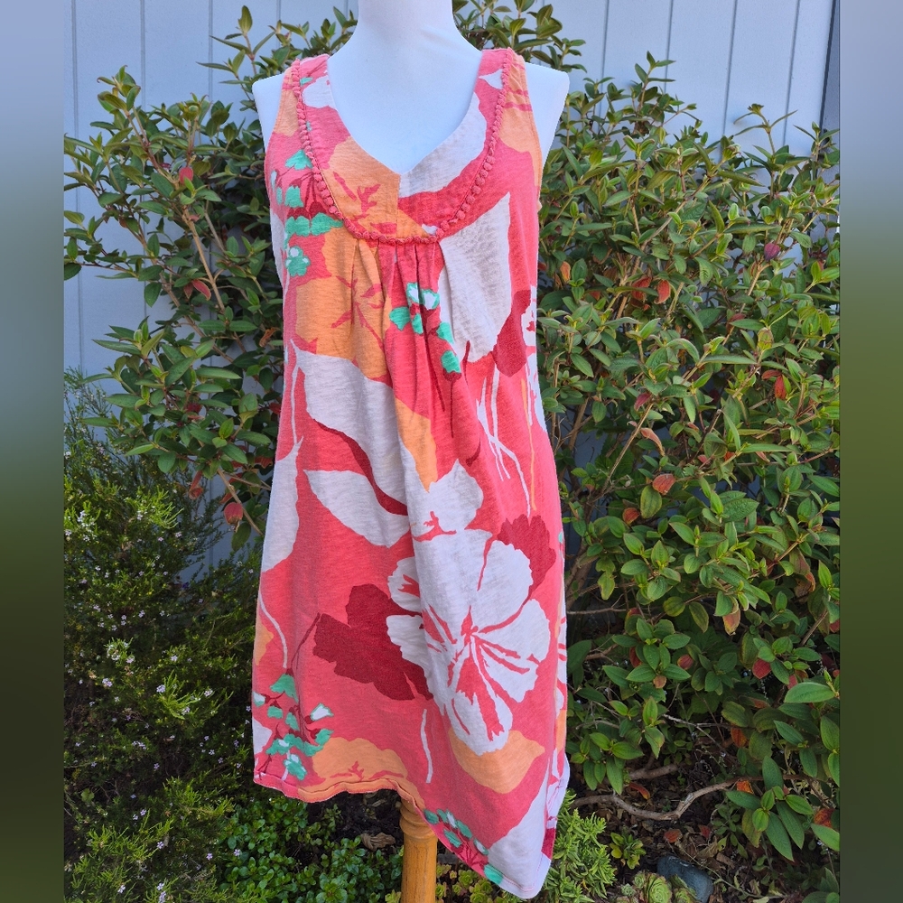 Boden Pink Tropical Floral Dress Resort Wear Size 8